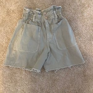 green Zara jean shorts